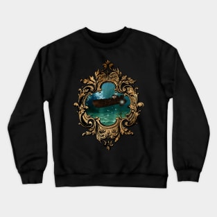 Awesome submarine in the deep ocean Crewneck Sweatshirt